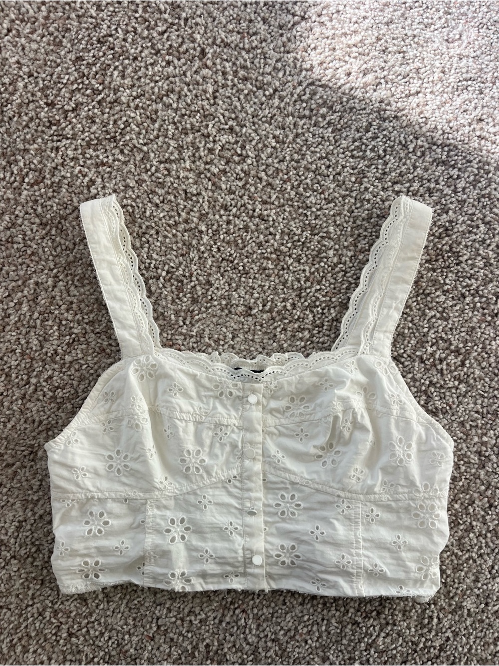 GAP 100% Cotton Eyelet Lace Corset Tank Top